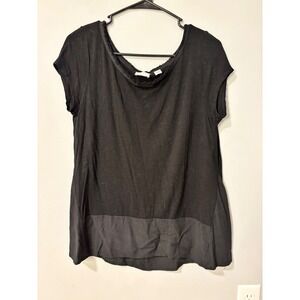 Anthropologie 9-HI5 S'CL Woman's Black Elevated Basic Tee